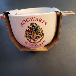 Hogwarts Railways White 20oz Noodle Bowl